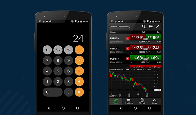 example calculator app vs stocking trading app